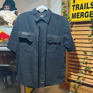 Dickies Men's Dark Gray Casual Button Down Shirt